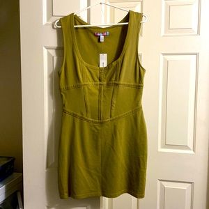 Urban Outers brand forest green mini dress NWT !